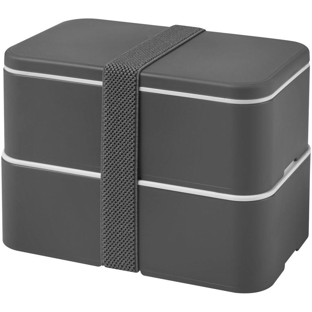 MIYO 700+700 ml dubbellaagse lunchbox - Grijs, Grijs, Grijs
