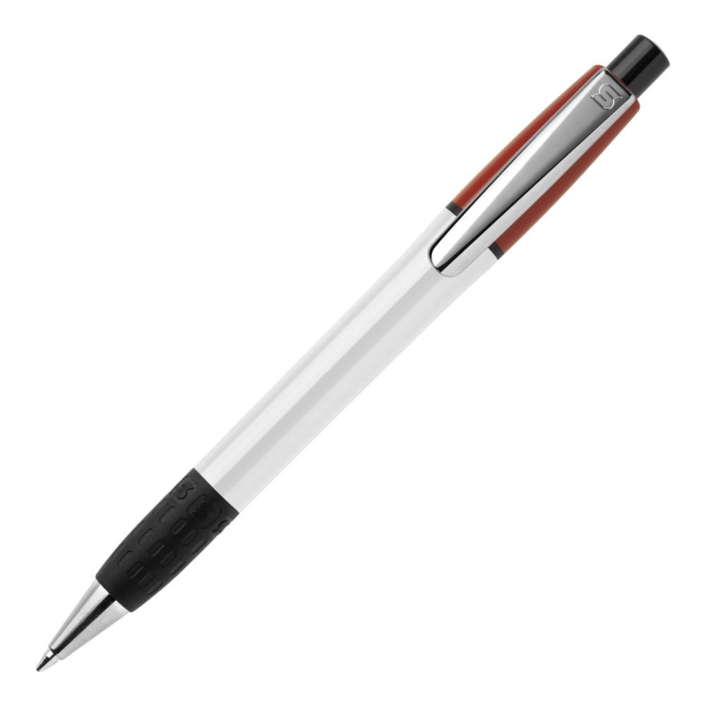 Balpen Semyr Grip Colour hardcolour - Wit / Donker Rood