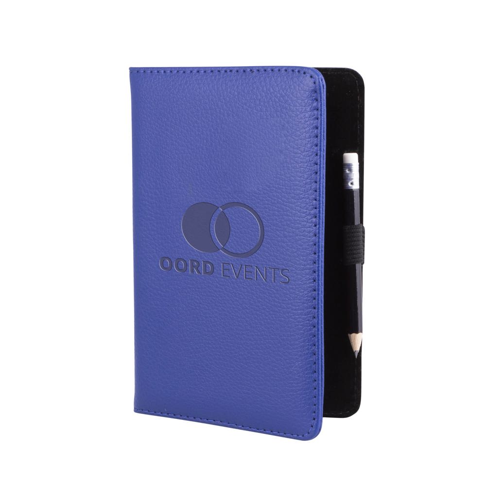 Scorekaart houder embossed leder - Blauw