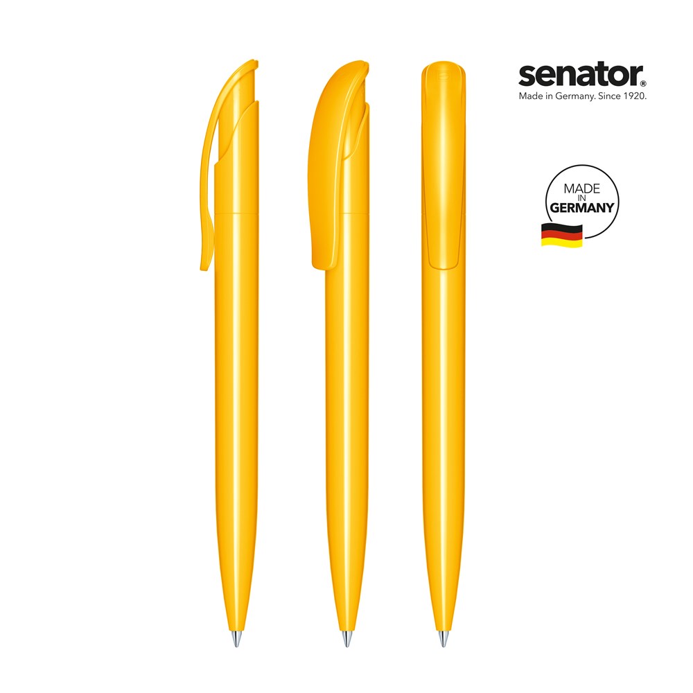 senator® Challenger Polished  retractable pen - wit/geel 7408