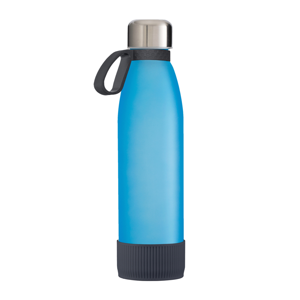 Fles GLASS - donkergrijs, zilver, cyaan