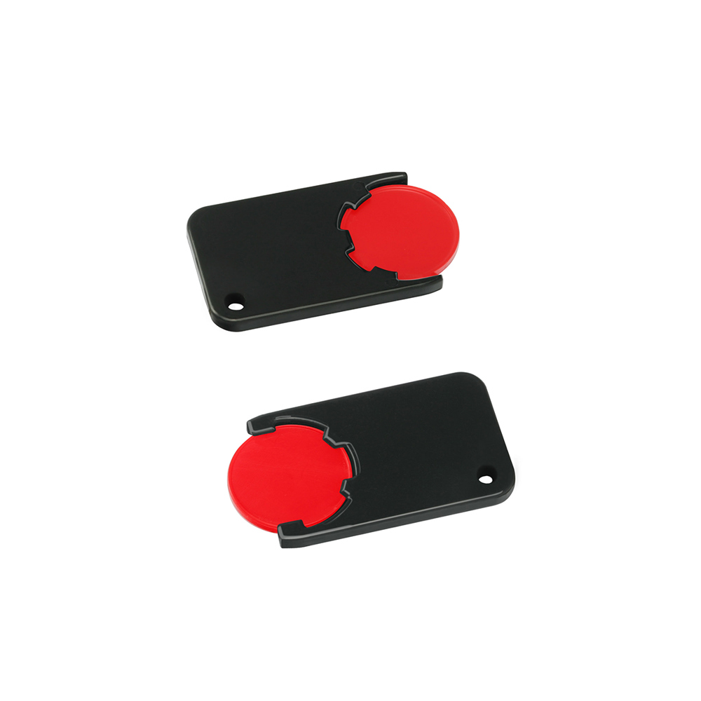 Chiphouder met winkelwagenmuntje 1€ "Beta" - Rood/Zwart