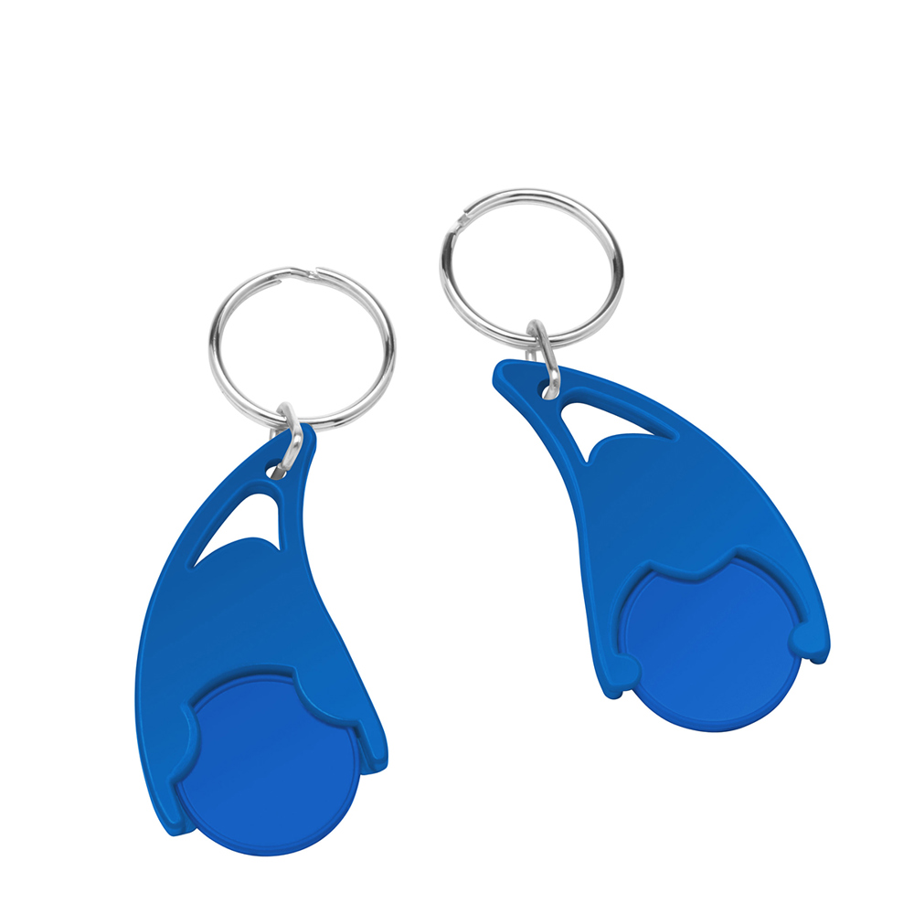 Chiphouder met winkelwagenmuntje 1€ "Epsilon" - blauw/blauw