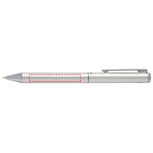 Lucetto cadeauset met balpen en rollerbalpen van gerecycled aluminium (zwarte inkt)