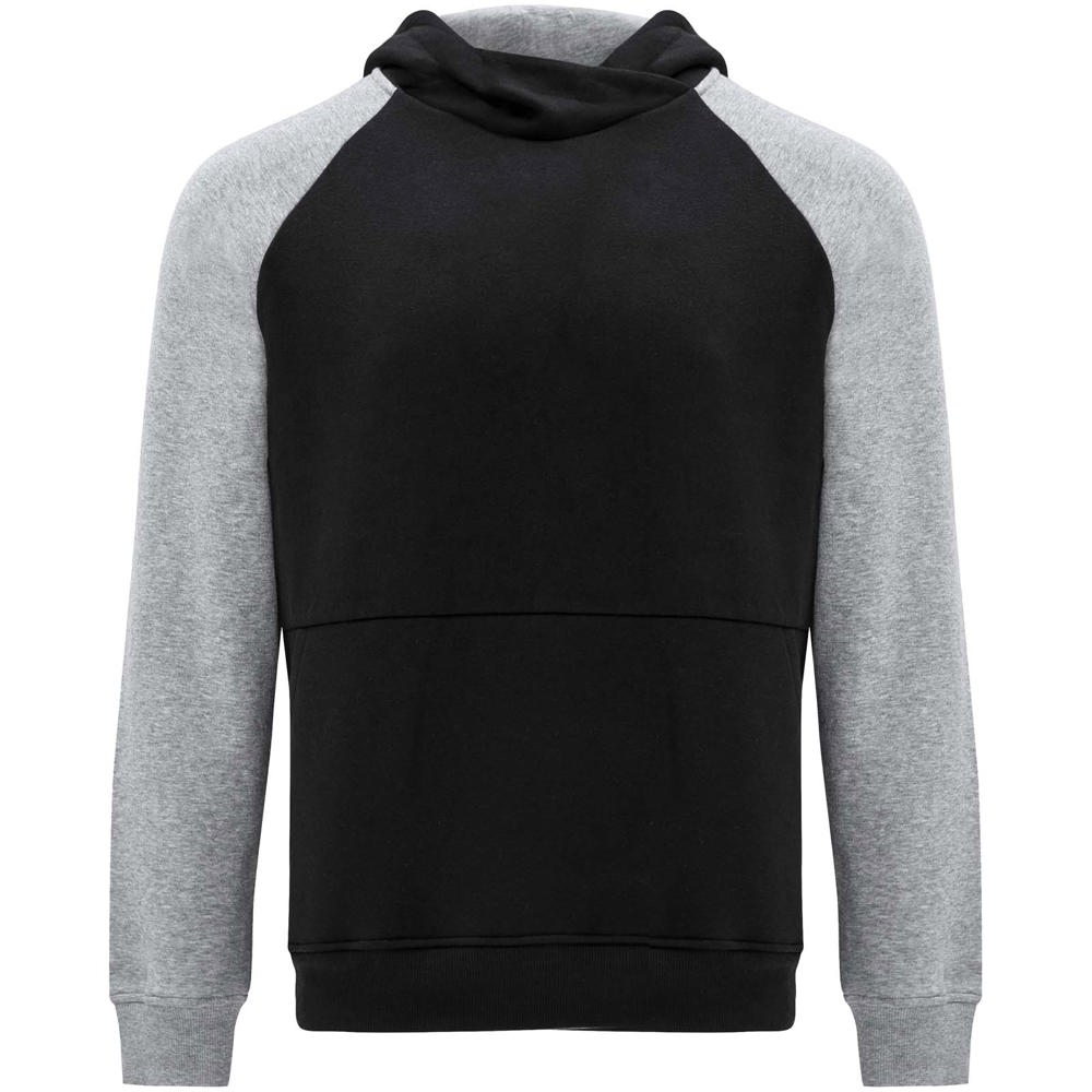 Badet 280 g/m² tweekleurige kinderhoodie - Zwart, Gemêleerd grijs