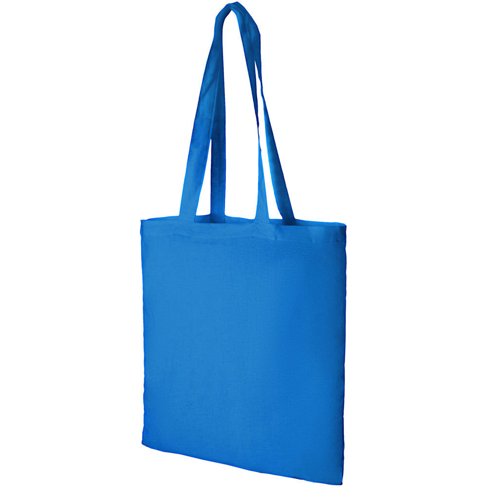 Madras 140 g/m² katoenen draagtas 7L - Process blue