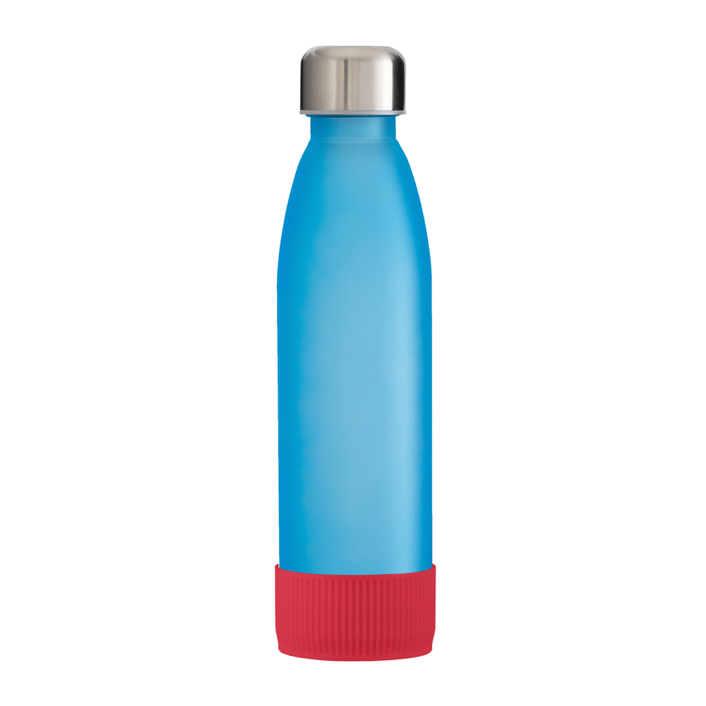 Fles GLASS - rood, zilver, cyaan