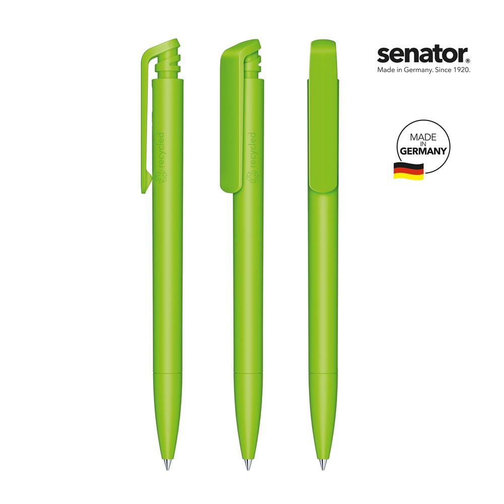 senator® Trento Matt Recycled retractable pen - lime green