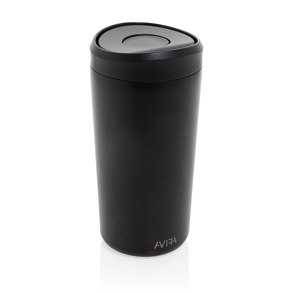 Avira Alix RCS recycled staal klik beker 400ML - zwart (± PMS Black)