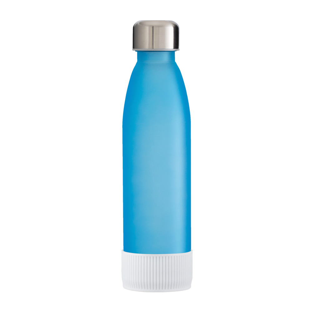 Fles GLASS - wit, zilver, cyaan