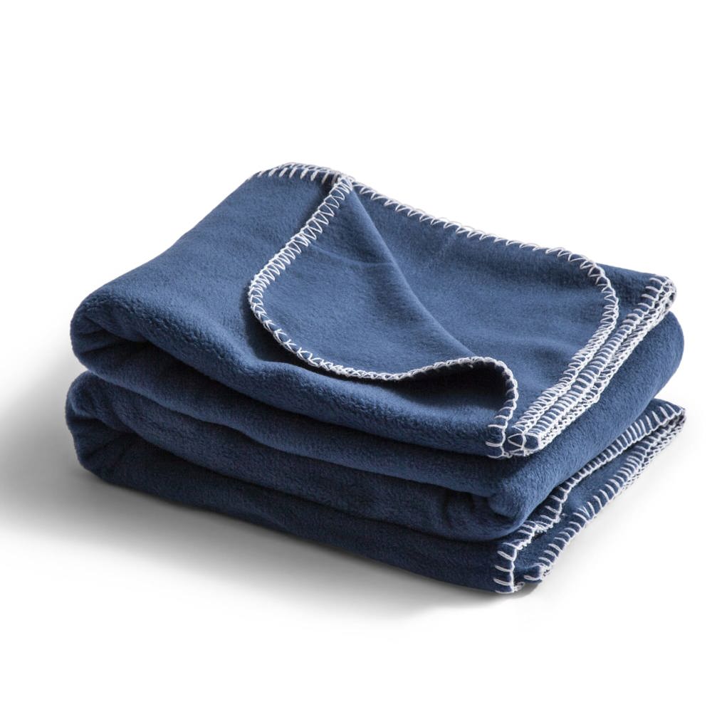 Nightingale fleece deken 130x170 cm - donkerblauw