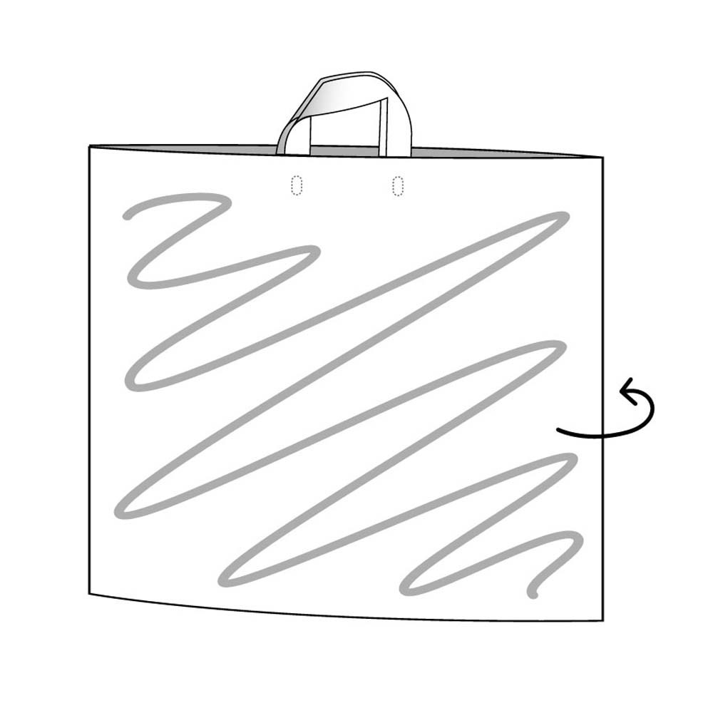 Plastic tas 56 x 45 x 7,5 cm, 48 micron, ldpe, lushandvat, 2 zijden