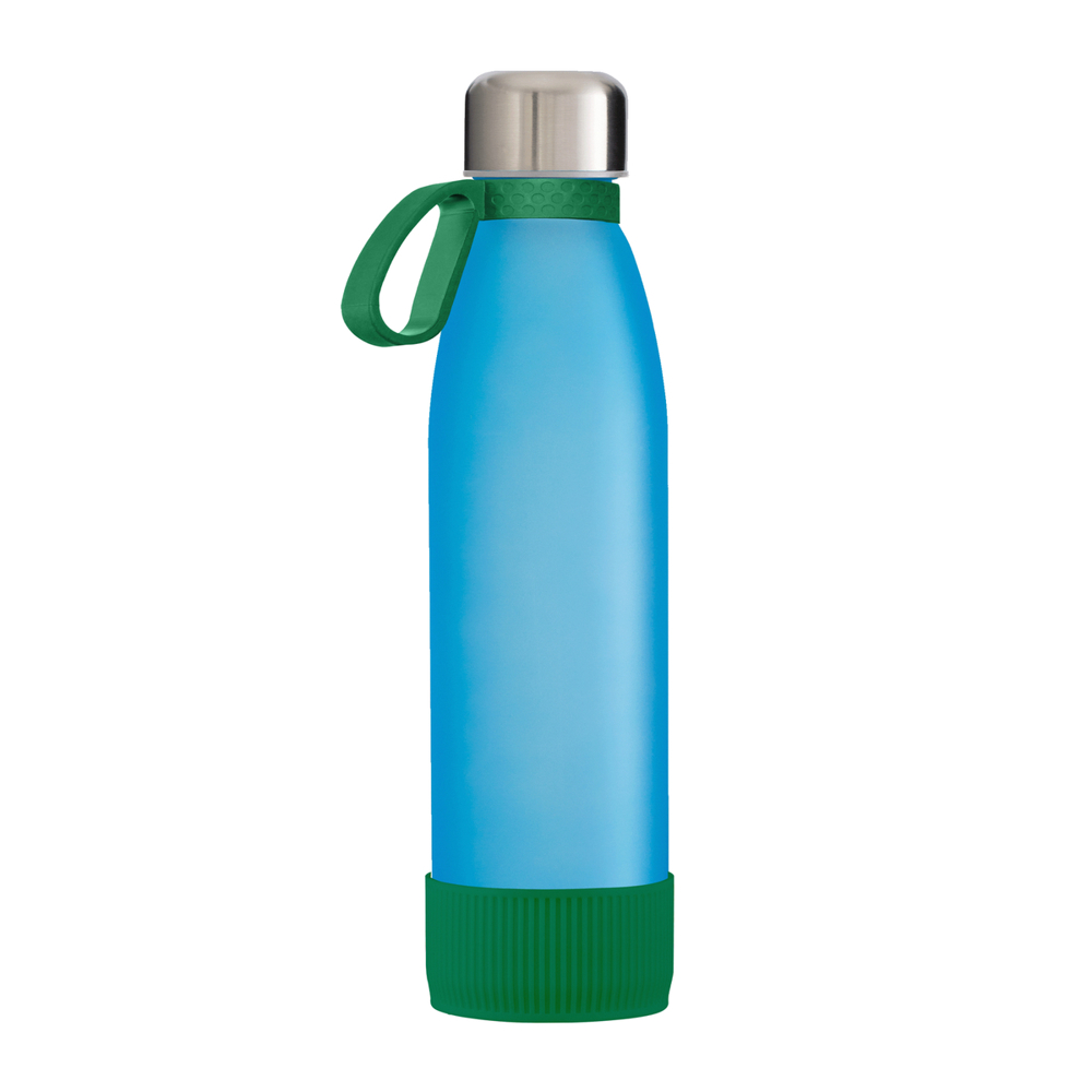 Fles GLASS - groen, zilver, cyaan