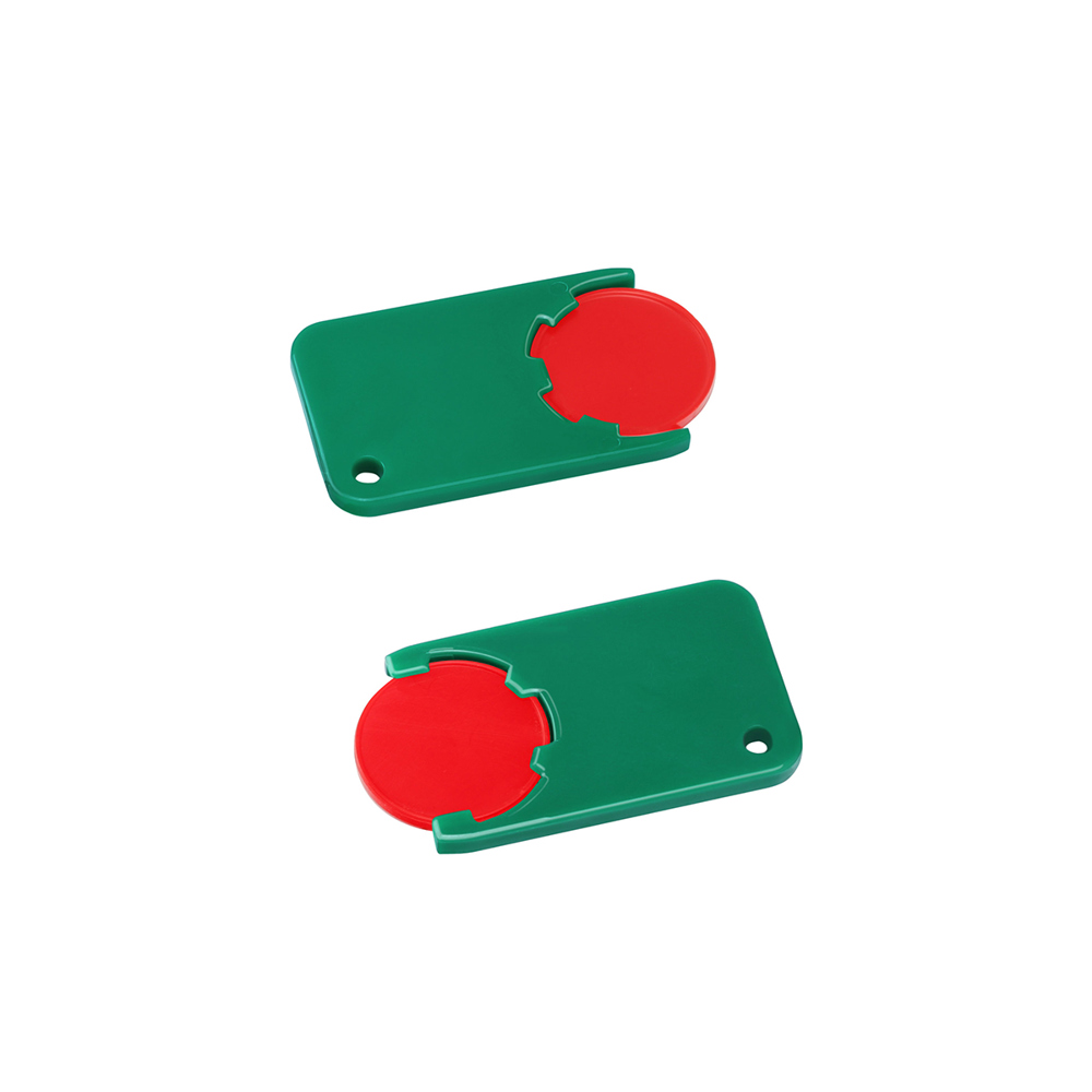 Chiphouder met winkelwagenmuntje 1€ "Beta" - rood/groen