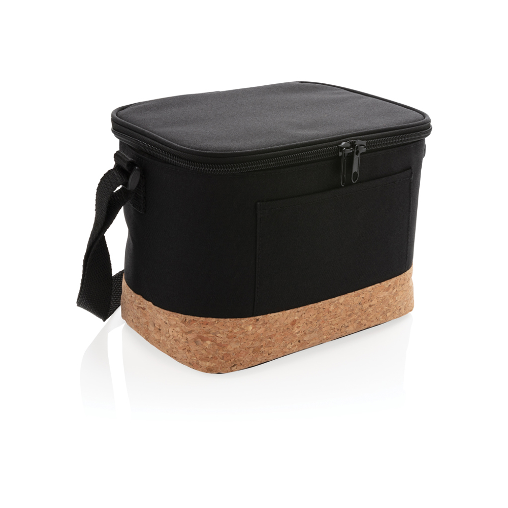 Duo tone koeltas met kurkdetail - zwart (± PMS Black)