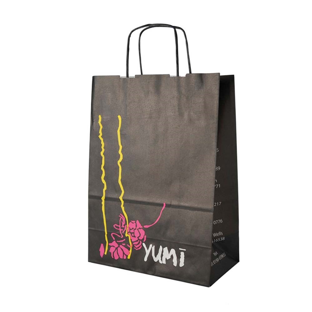 Draagtas, duurzaam kraft wit, 32 x 13 x 42 cm, 100 grams, gerolde handle