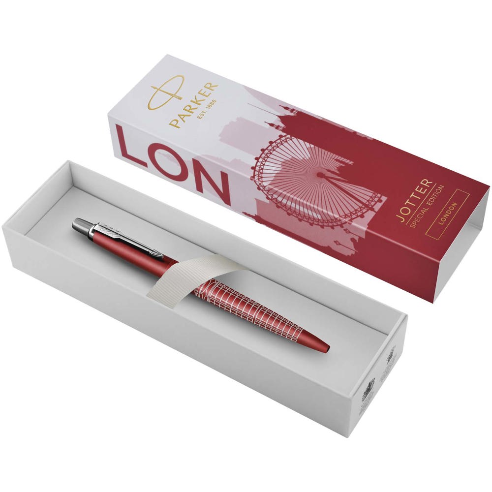 Parker Jotter SE Global Icons balpen (blauwe inkt) - Rood