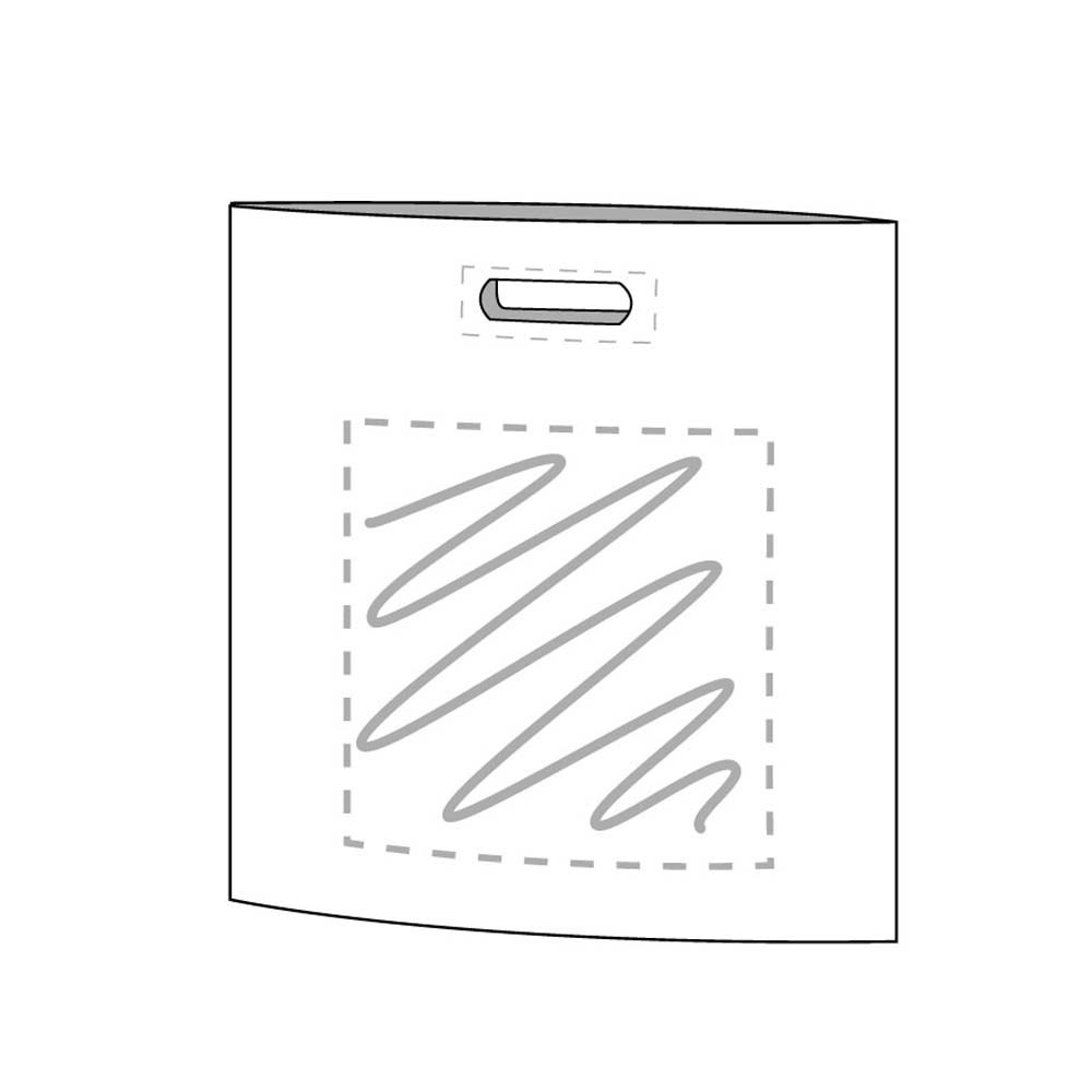 Plastic tas 45 x 45 x 7,5 cm, 48 micron, biologisch afbreekbaar, stanshandvat, 1 zijde