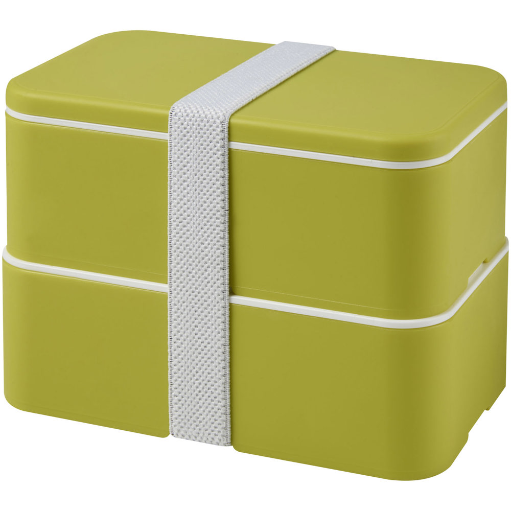 MIYO 700+700 ml dubbellaagse lunchbox - Lime, Lime, Wit