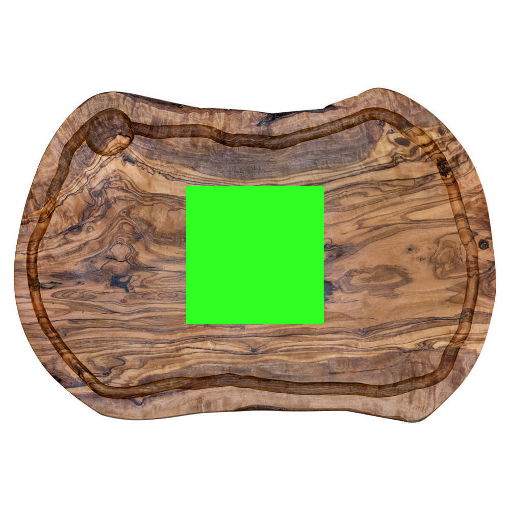 Plank met sapgeul ovaal olijfhout ca. 35x15 cm