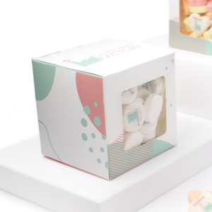 Doosje met 200 gram Bedrukte Pepermuntjes 23mm