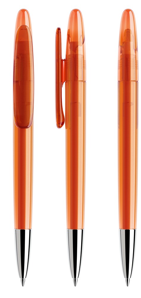 Prodir DS5 TTC Transparent with Chrome Metal Nose-Cone - Orange transparant