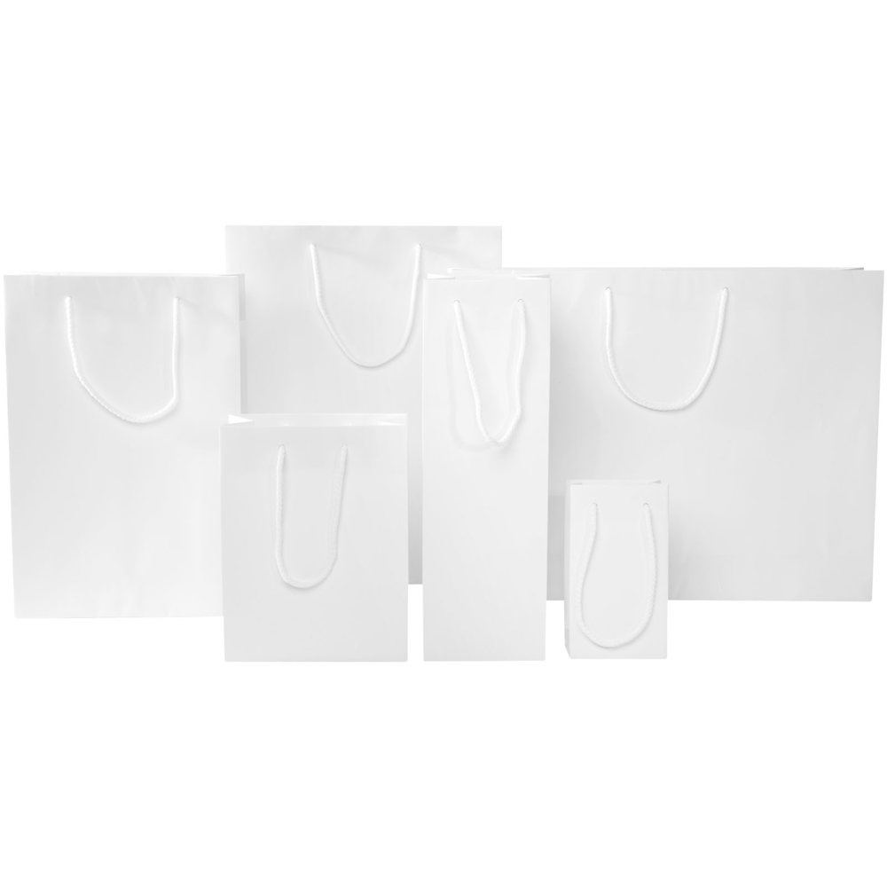 Handgemaakte 170 g/m2 integra papieren tas met PP woven handgrepen - 31 x 12 x 41 cm