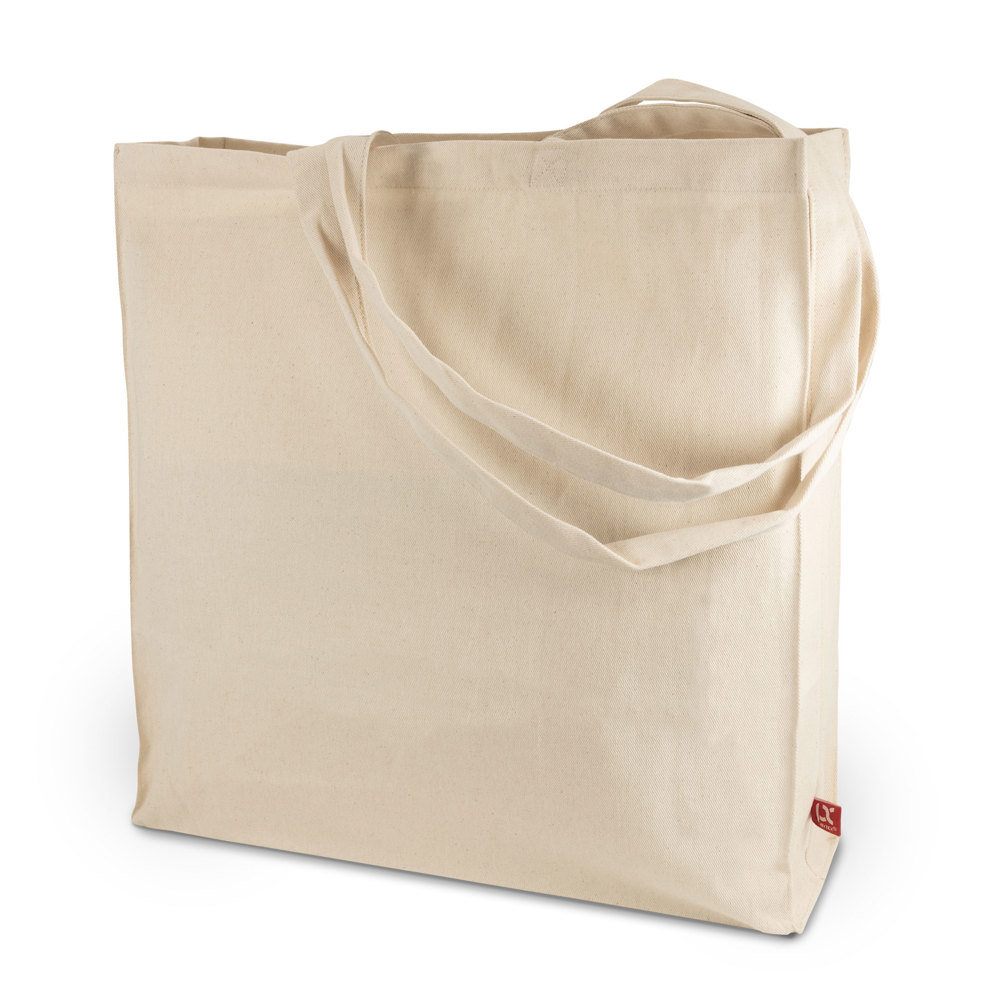 TORONTO – Canvas tas met bodem- en zijvouw en lange hengsels - Naturel