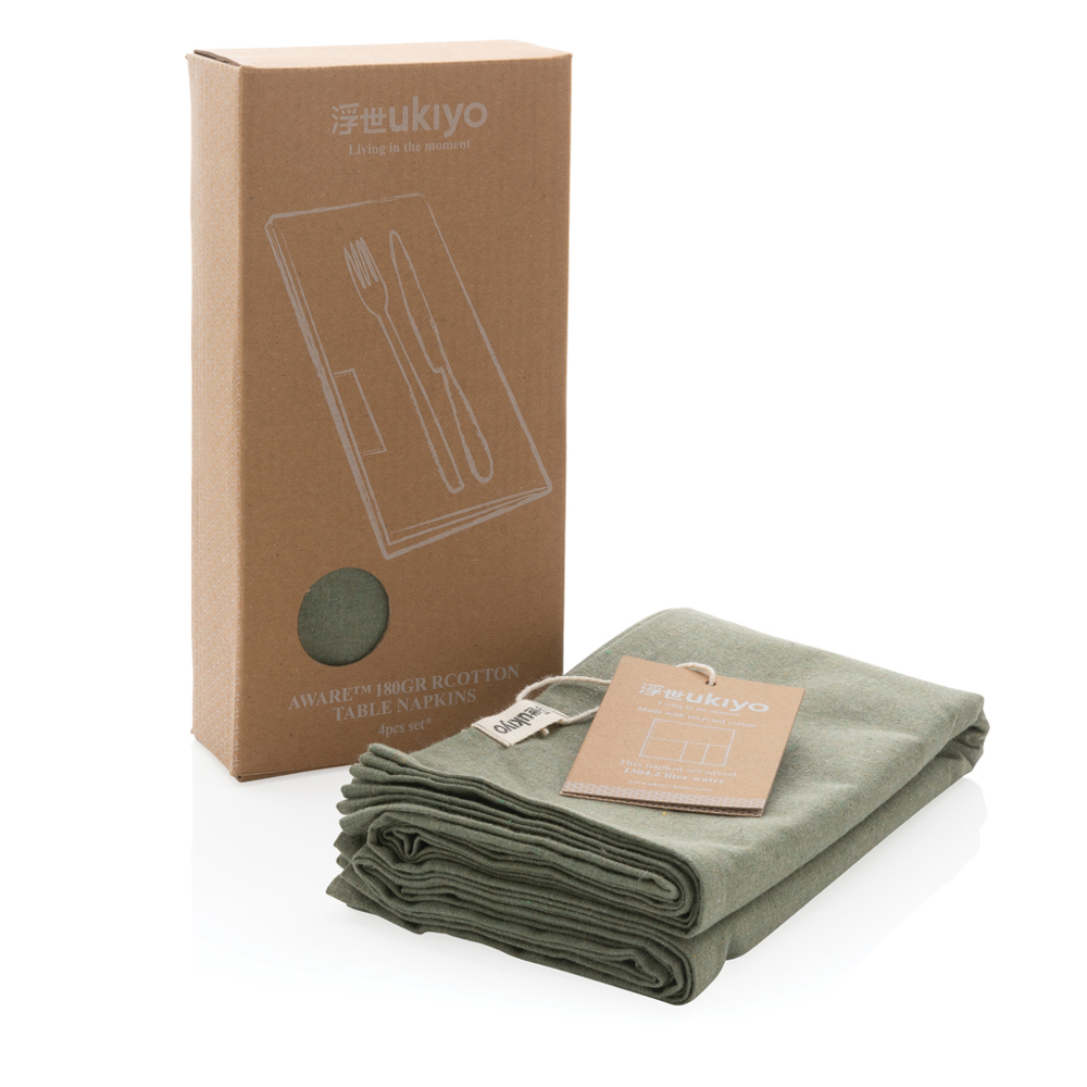 Ukiyo Aware™ 180gr 4-delige set recycled katoenen servetten