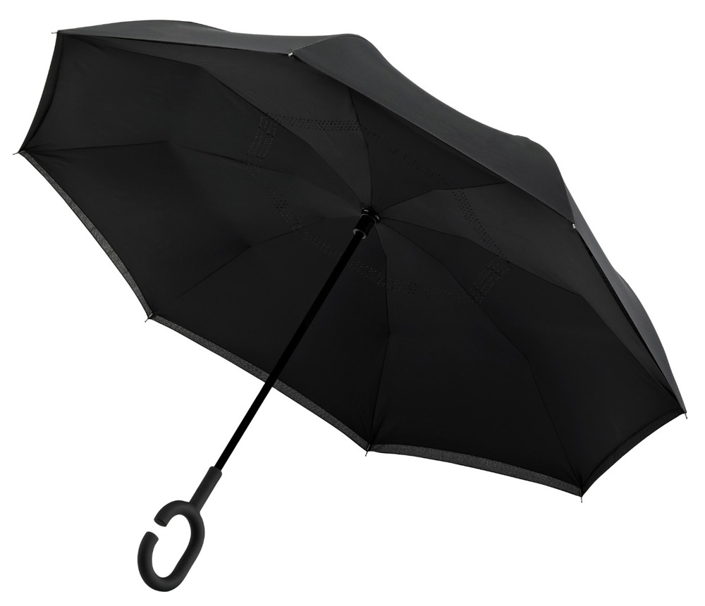 FALCONETTI - Inside-out - Handopening - Windproof -  105 cm - Zwart / Zwart