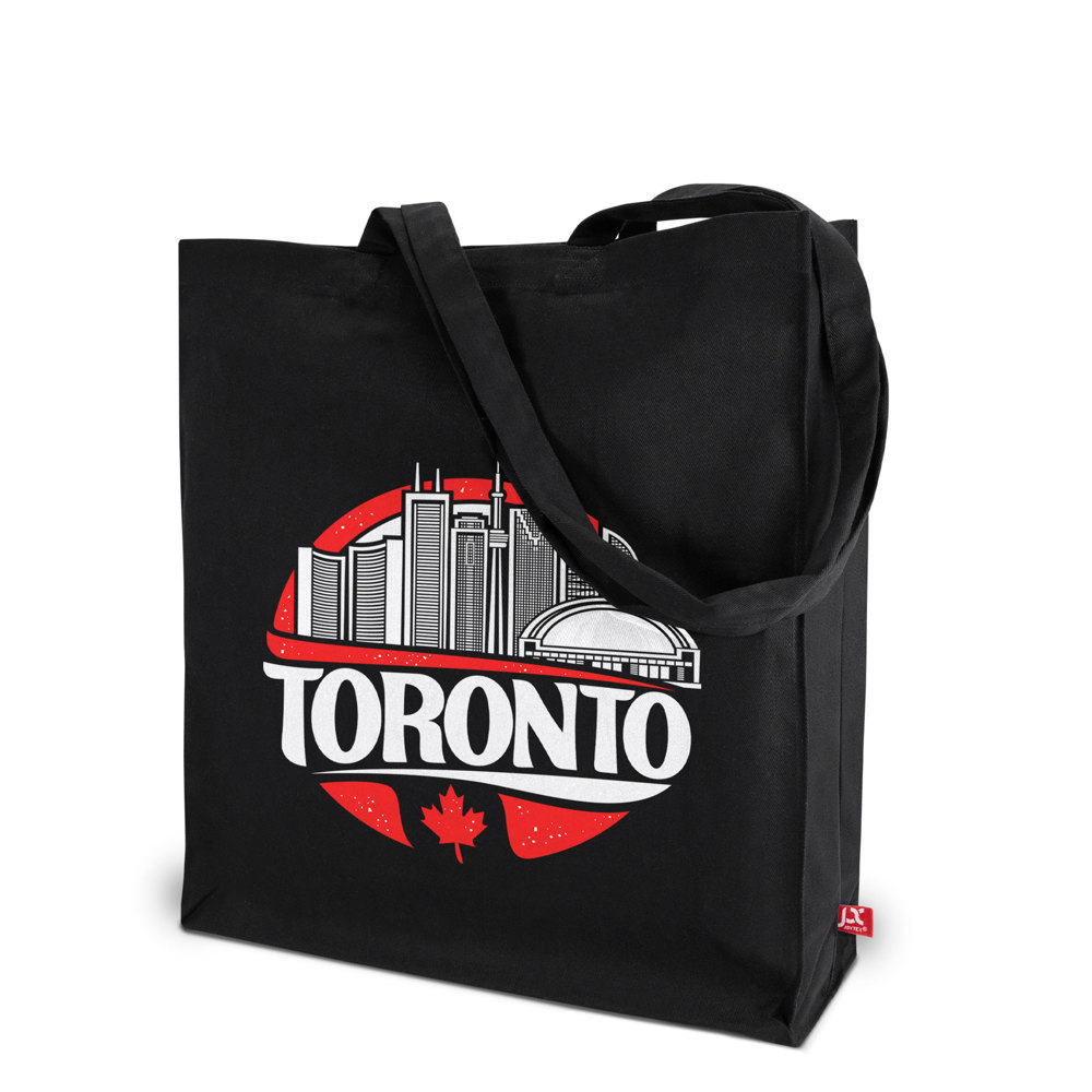 TORONTO – Canvas tas met bodem- en zijvouw en lange hengsels