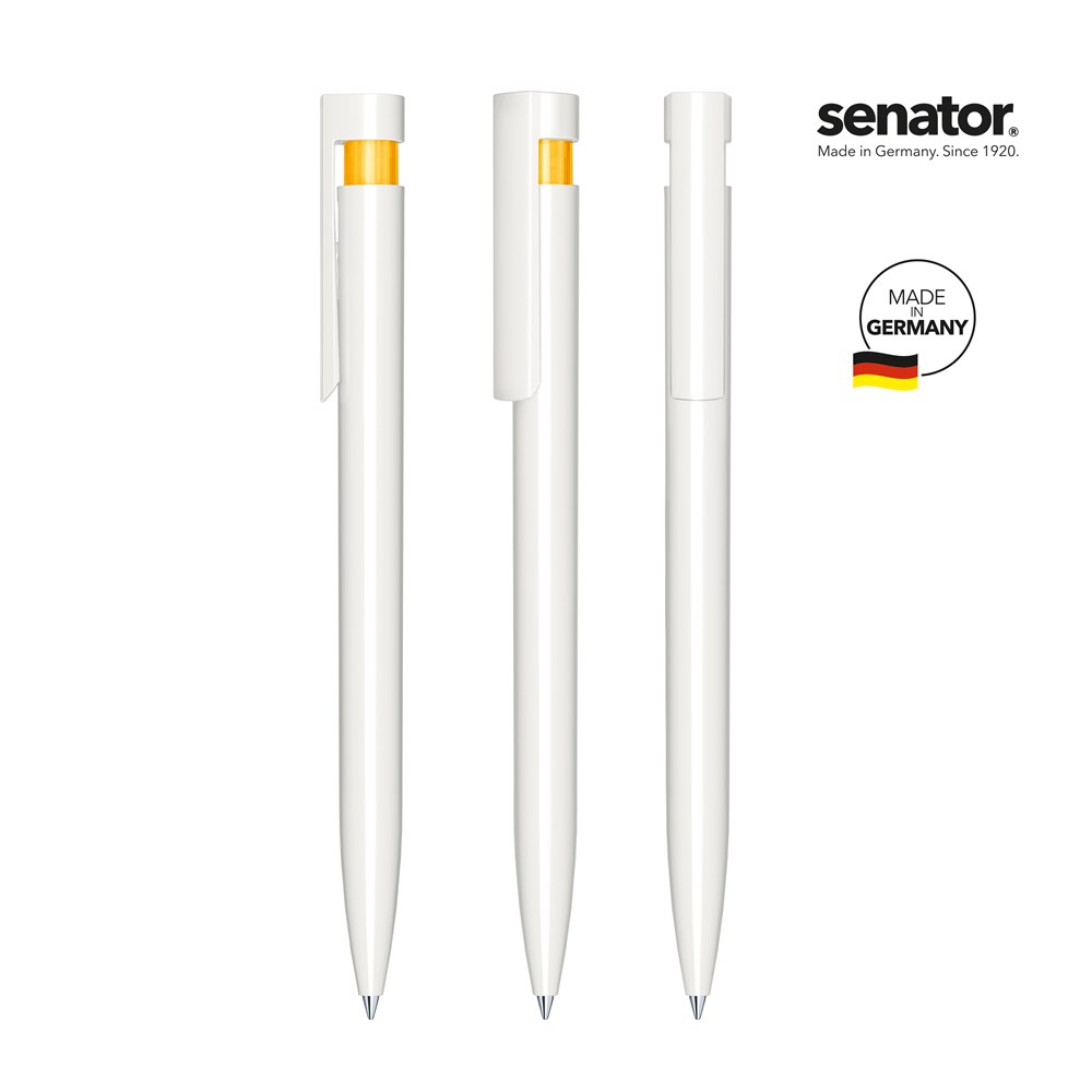 senator® Liberty Polished Basic  retractable pen - wit/geel 7408