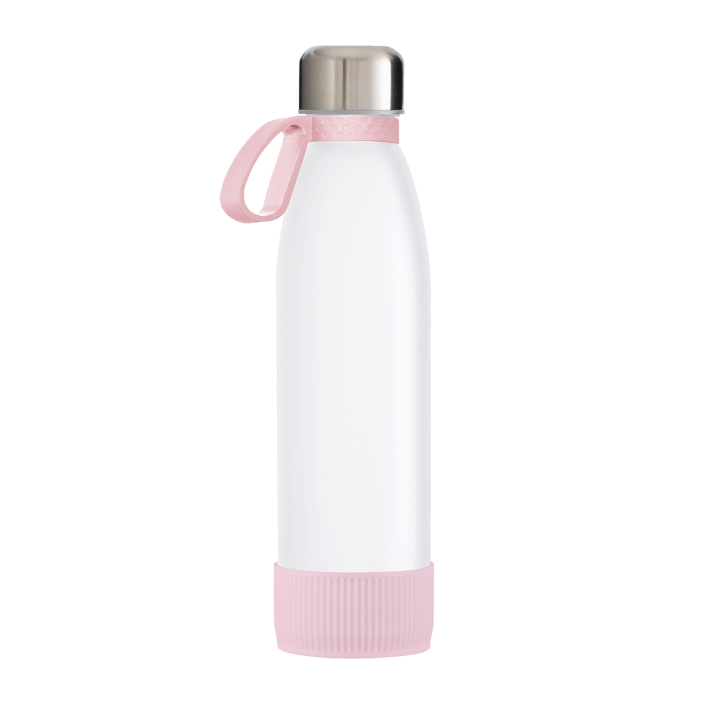 Fles GLASS - lichtmagenta, roze, zilver, wit
