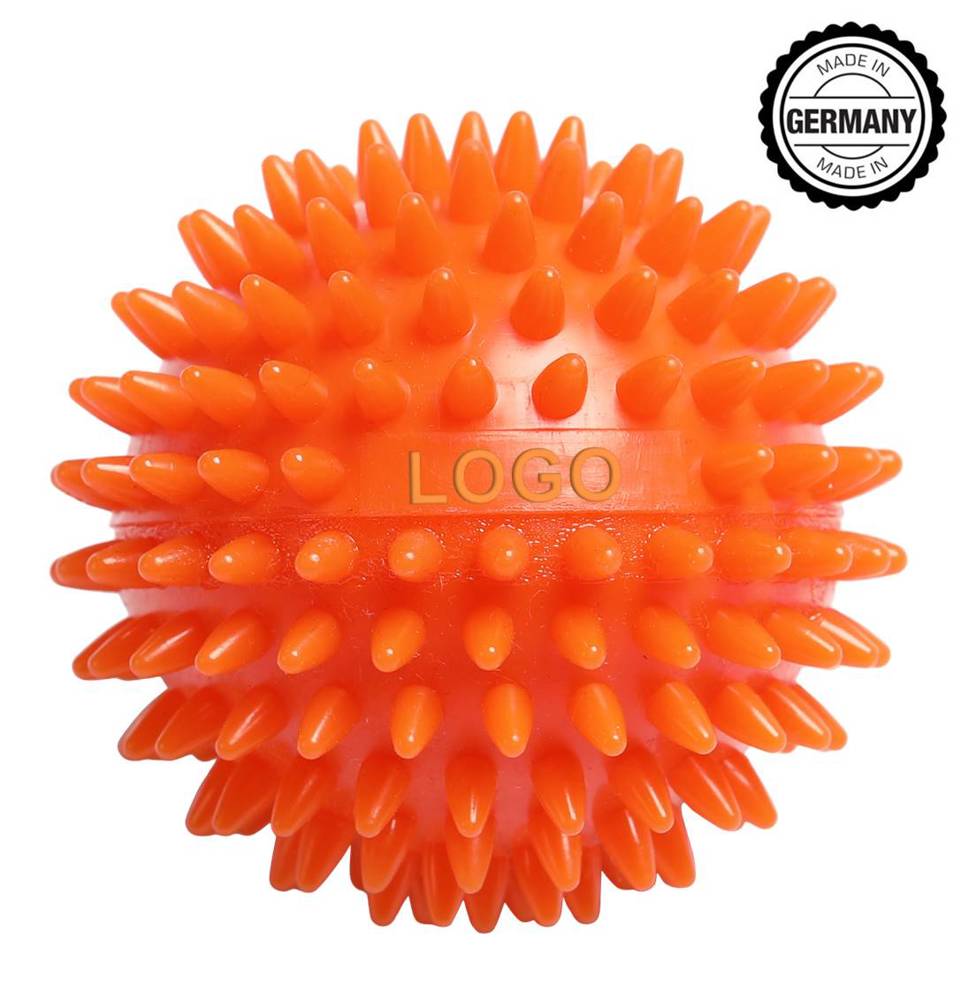 Massagebal / Egelbal, vierkant reliëfveld - Vrij te kiezen volgens Pantone (de vrije kleurkeuze voor de egelbal kan hier om technische redenen niet worden getoond) (63mm)