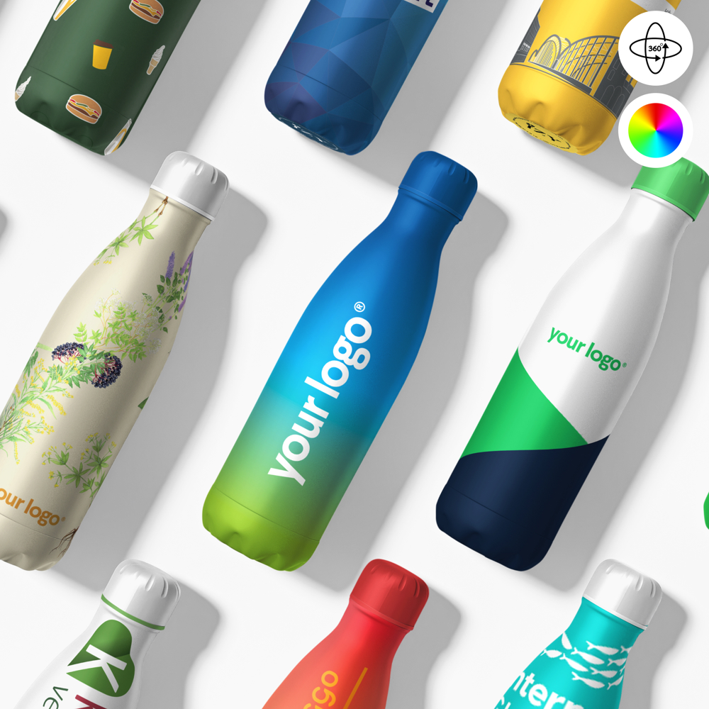 Thermosfles / Drinkfles - 360° Rondom Bedrukt (FC)  - 500 ml