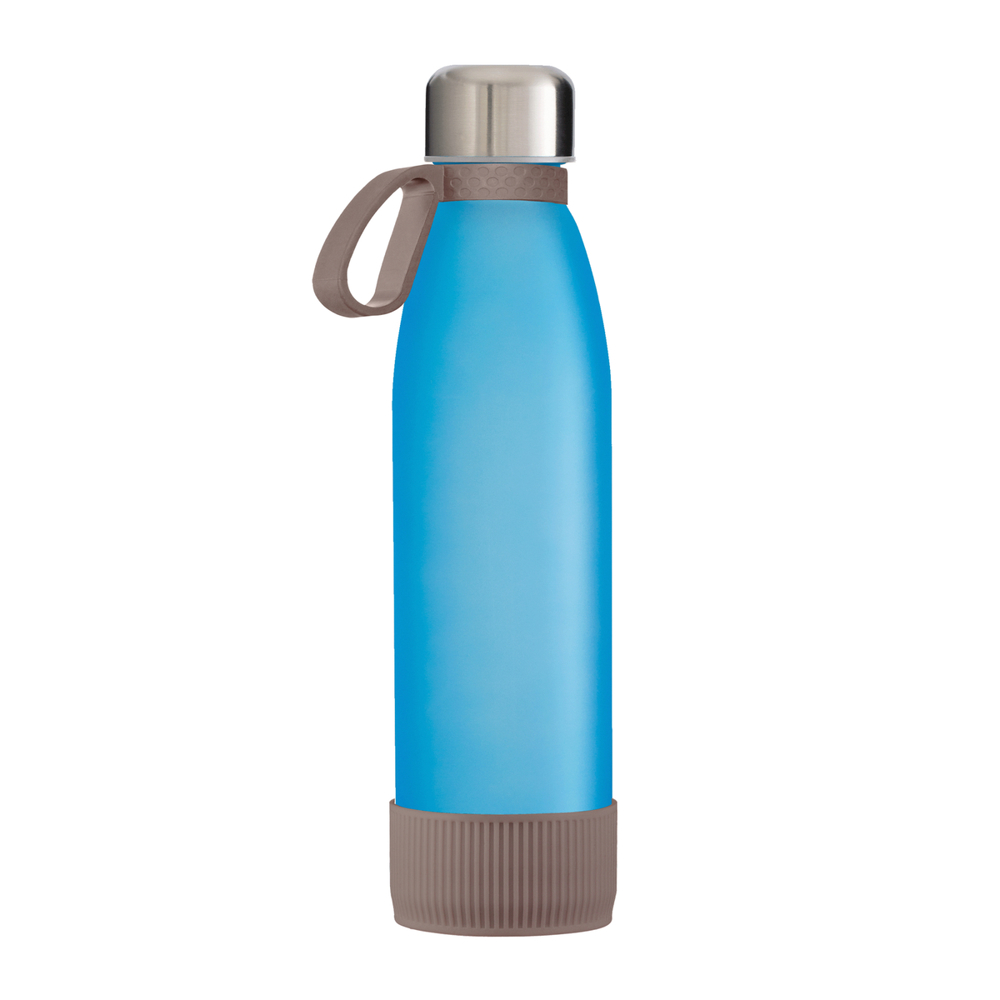 Fles GLASS - bruin, zilver, cyaan