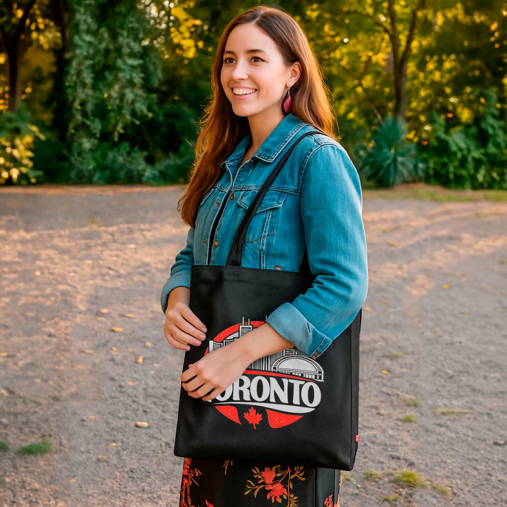 TORONTO – Canvas tas met bodem- en zijvouw en lange hengsels