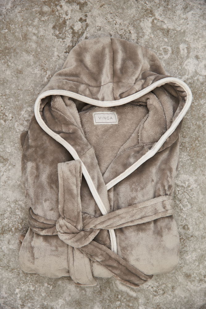 VINGA Louis luxe pluche RPET badjas maat L/XL