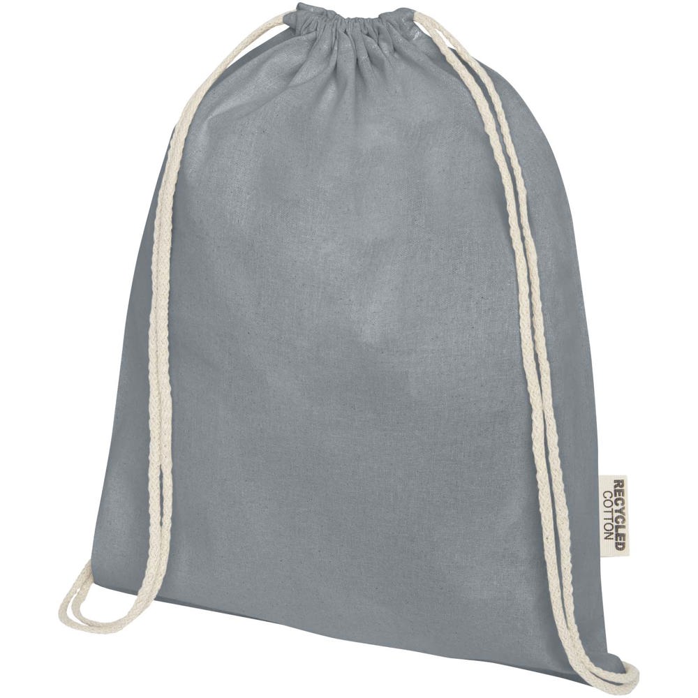 Oregon tas met trekkoord van 140 g/m² GRS gerecycled katoen - grijs