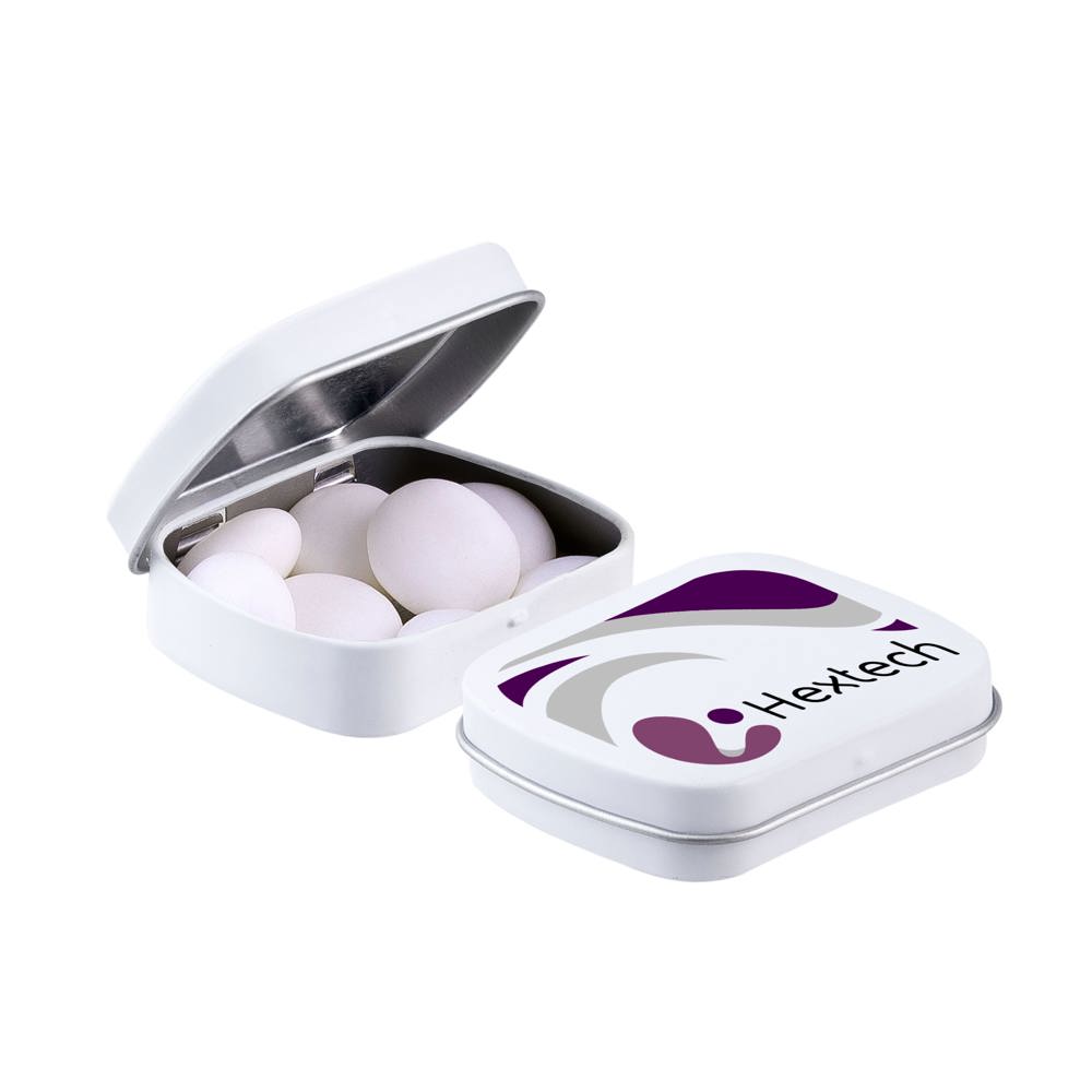 Mini scharnierblikje met Mentos mints - Mat wit