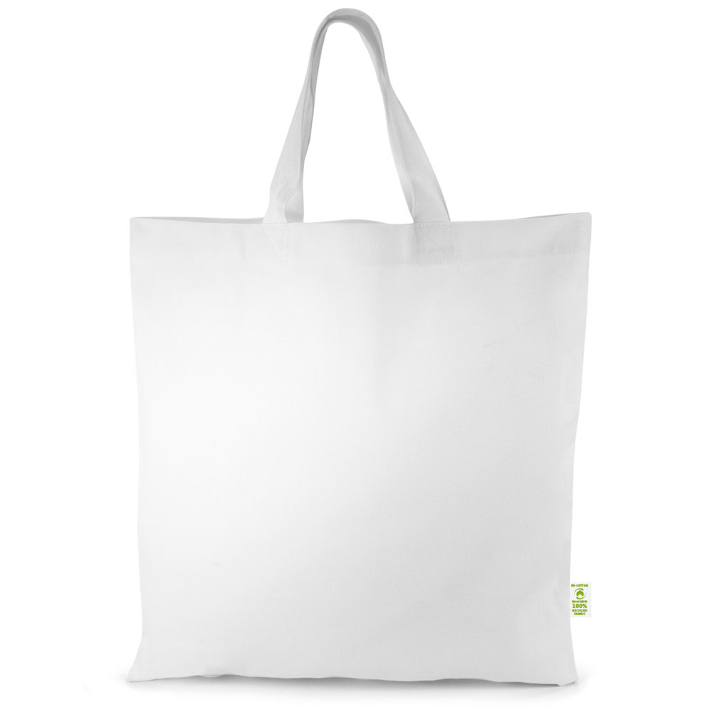 TRIER – Tas gemaakt van zwaar gerecycled katoen met korte handvatten - Wit