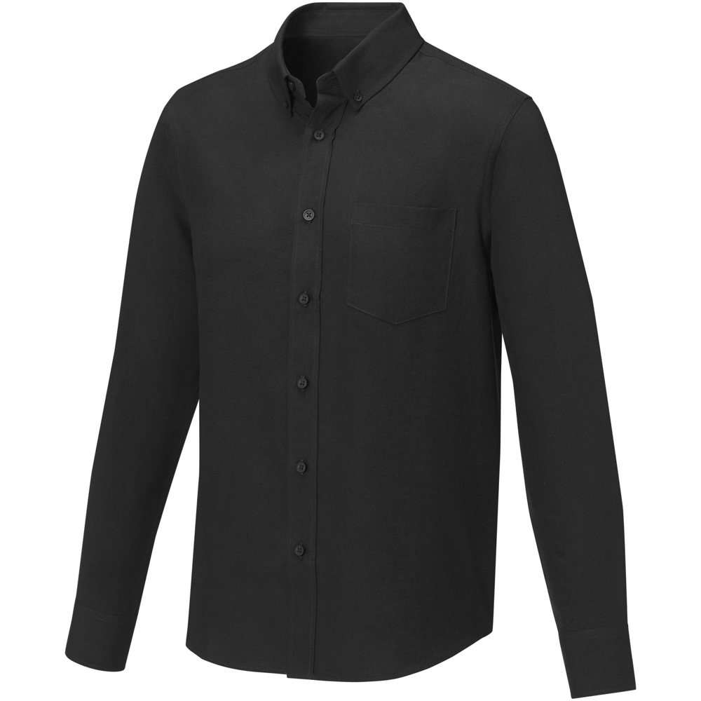 Pollux 130 g/m² herenoverhemd met lange mouwen - zwart