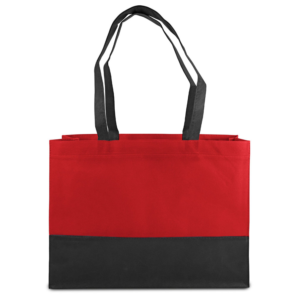ROMA – Shopper met bodem- en zijvouwen - Rood/Zwart