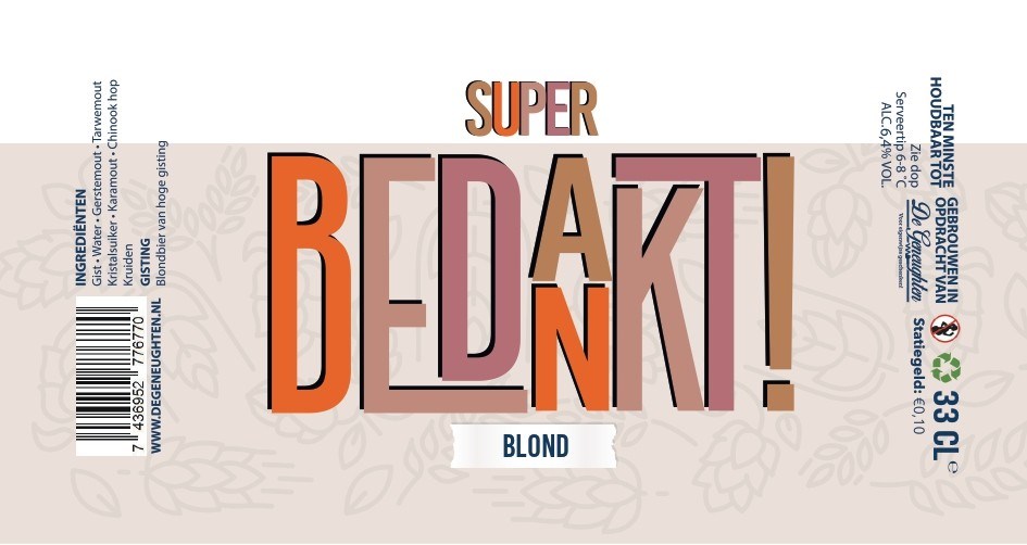 Speciaalbier Super Bedankt Blond - 33 cl