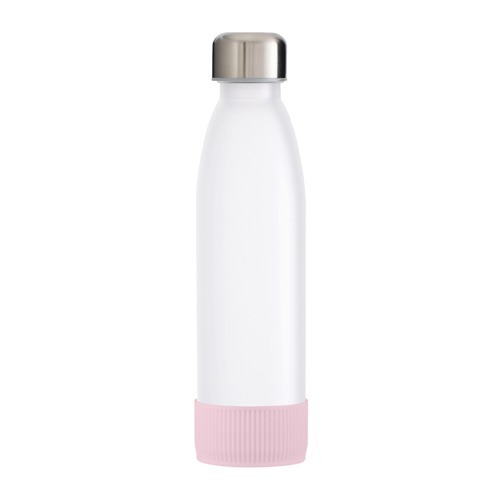 Fles GLASS - lichtmagenta, roze, zilver, wit
