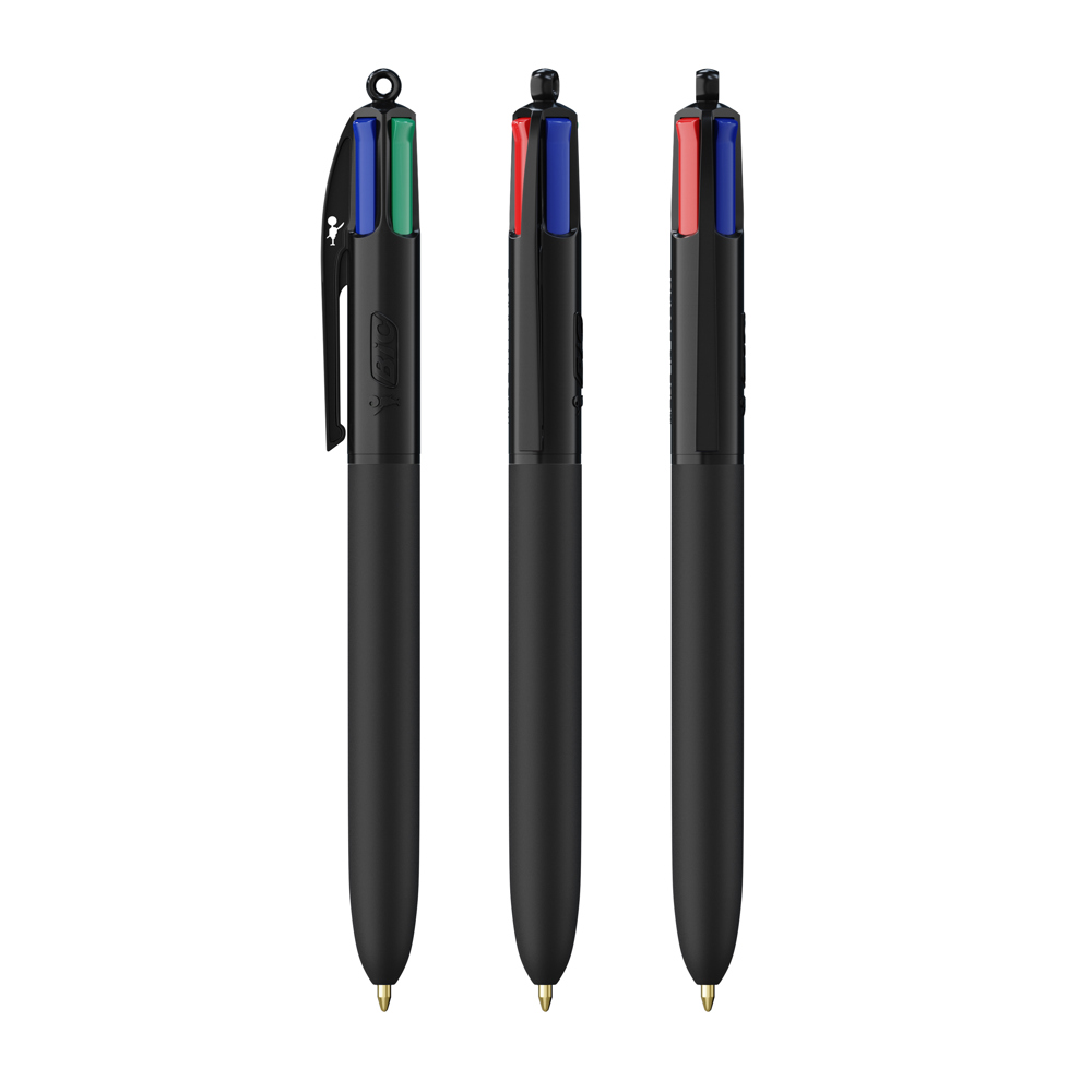 BIC® 4 Colours Soft with Lanyard - Zacht zwart