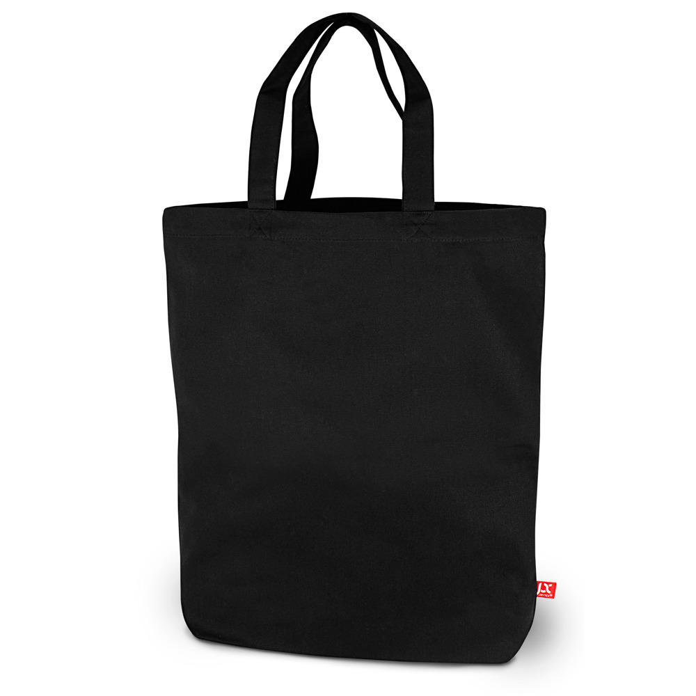 SYDNEY – Canvas tas met bodemvouw en korte hengsels - Zwart