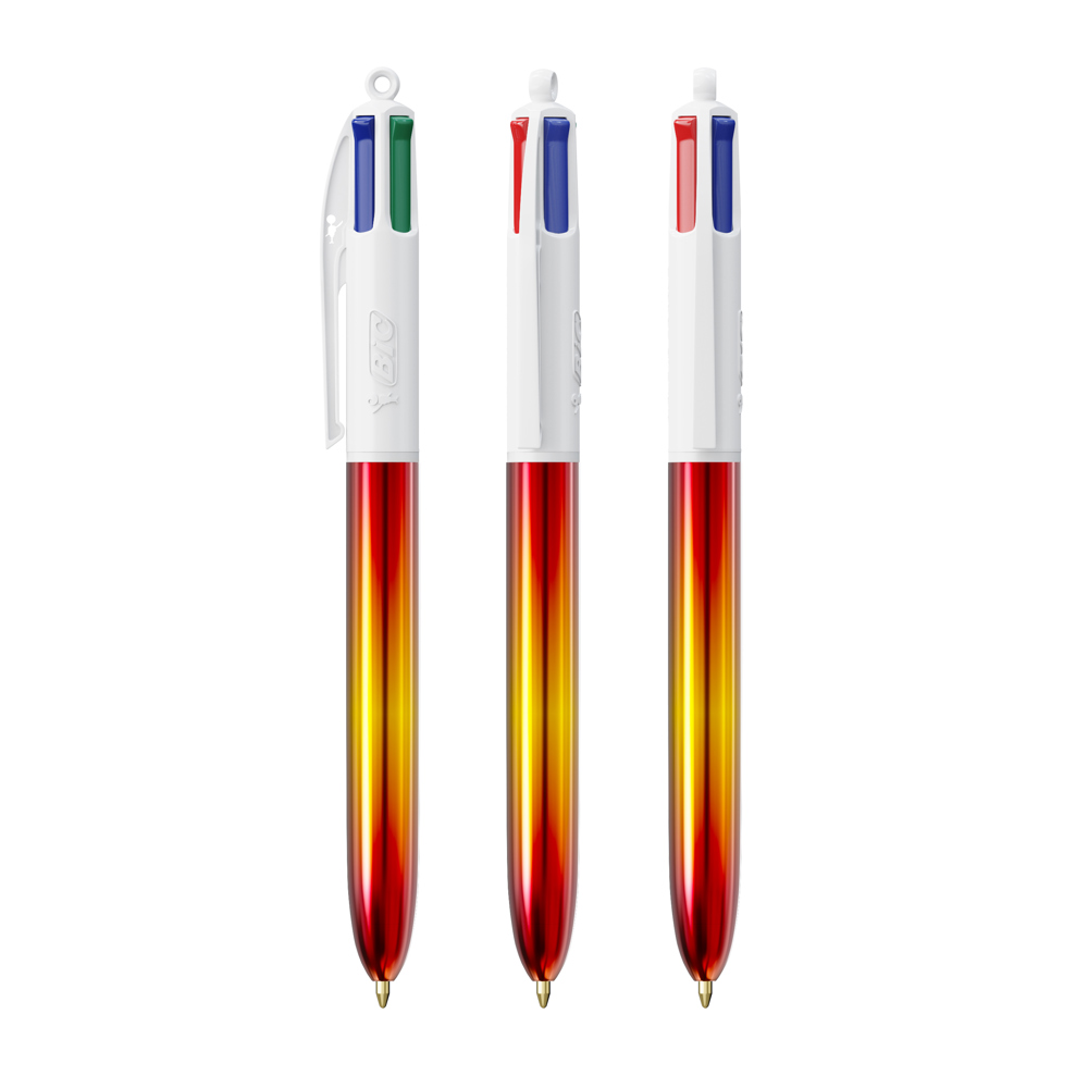 BIC® 4 Colours® Flags Collection + lanyard - Rood - geel - rood