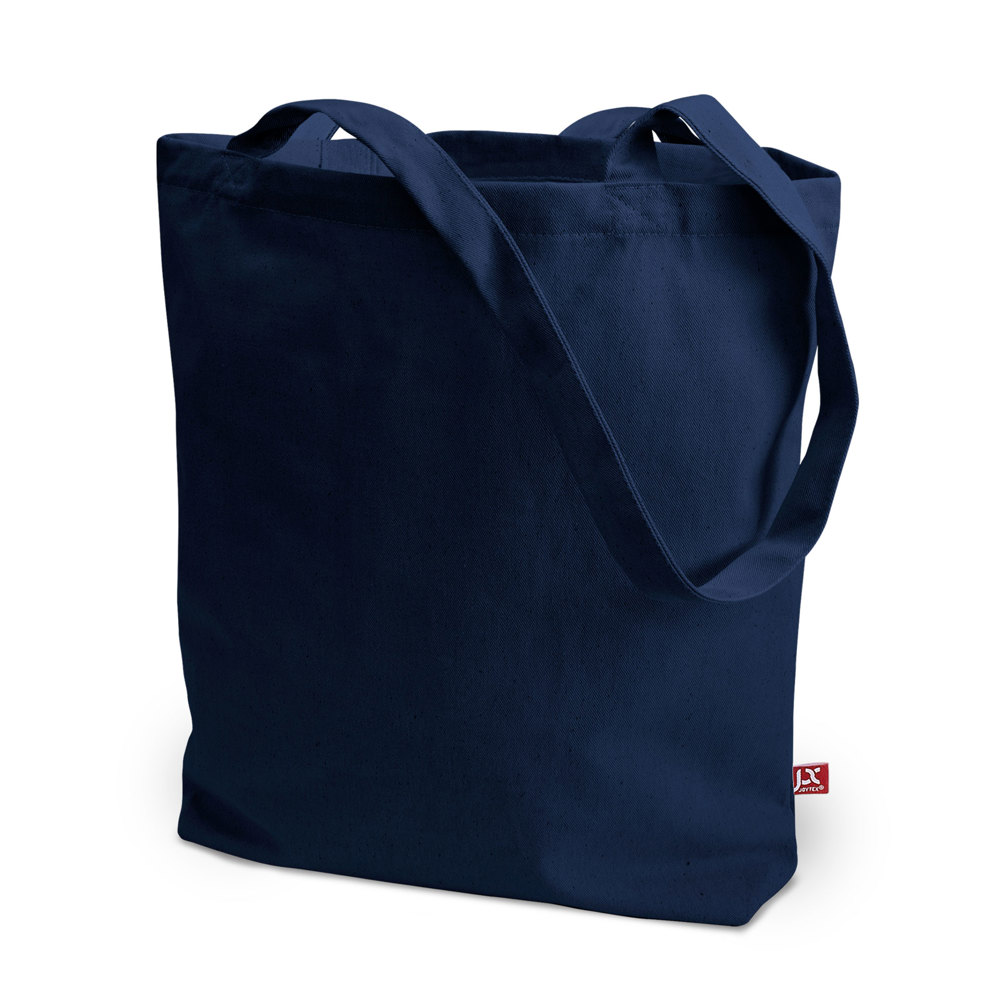 MELBOURNE – Canvas tas met bodemvouw en lange hengsels - Donkerblauw