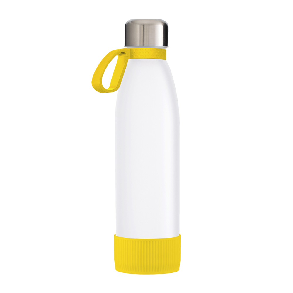 Fles GLASS - geel, zilver, wit